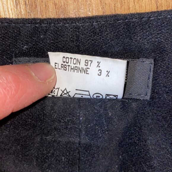 Absolu Paris Vintage 90s Black Velour Pants with Metal Dragon Accents EUC Sz 33 - Picture 6 of 9